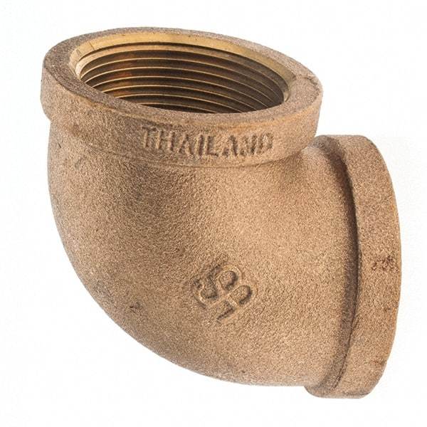 Merit Brass - Class 125, 1-1/2" Internal Pipe, Brass 90° Elbow - FNPT x FNPT - Benchmark Tooling