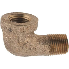 Merit Brass - Class 125, 1/8" Internal Pipe, Brass 90° Street Elbow - FNPT x MNPT - Benchmark Tooling