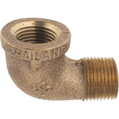 Merit Brass - Class 125, 3/8" Internal Pipe, Brass 90° Street Elbow - FNPT x MNPT - Benchmark Tooling