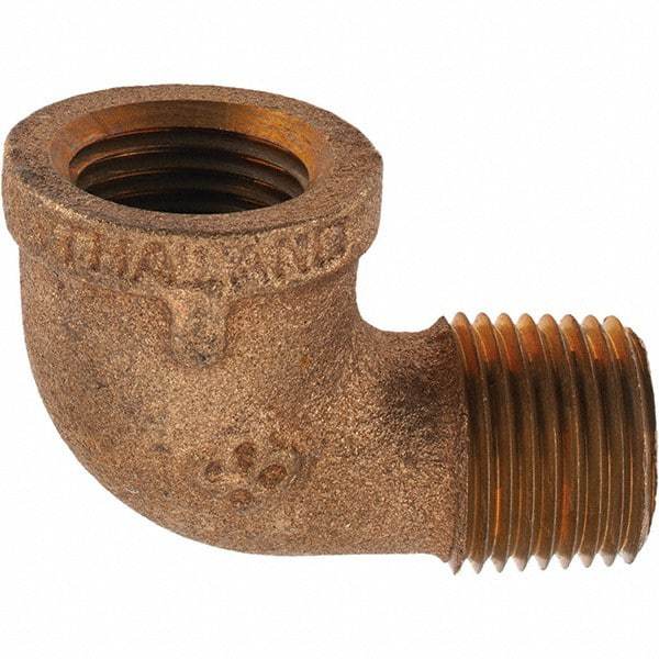 Merit Brass - Class 125, 1/2" Internal Pipe, Brass 90° Street Elbow - FNPT x MNPT - Benchmark Tooling