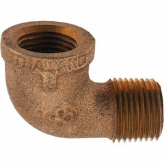 Merit Brass - Class 125, 1/2" Internal Pipe, Brass 90° Street Elbow - FNPT x MNPT - Benchmark Tooling