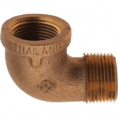 Merit Brass - Class 125, 3/4" Internal Pipe, Brass 90° Street Elbow - FNPT x MNPT - Benchmark Tooling