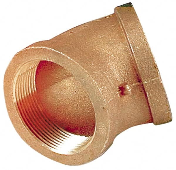 Merit Brass - Class 125, 1-1/2" Internal Pipe, Lead Free Brass 45° Elbow - FNPT x FNPT - Benchmark Tooling