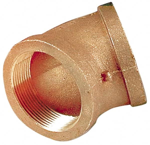 Merit Brass - Class 125, 1/4" Internal Pipe, Lead Free Brass 45° Elbow - FNPT x FNPT - Benchmark Tooling