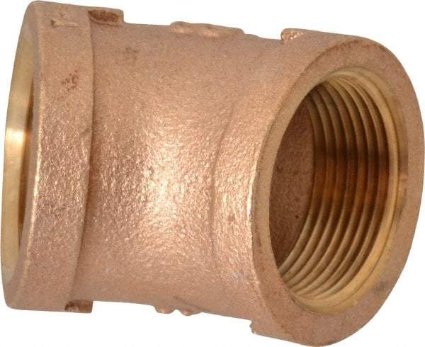 Merit Brass - Class 125, 1-1/4" Internal Pipe, Brass 45° Street Elbow - FNPT x FNPT - Benchmark Tooling