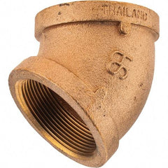 Merit Brass - Class 125, 2" Internal Pipe, Brass 45° Street Elbow - FNPT x FNPT - Benchmark Tooling