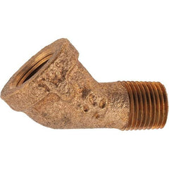 Merit Brass - Class 125, 1/8" Internal Pipe, Brass 45° Street Elbow - FNPT x MNPT - Benchmark Tooling