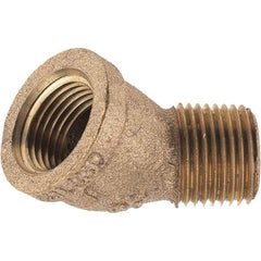 Merit Brass - Class 125, 1/2" Internal Pipe, Brass 45° Street Elbow - FNPT x MNPT - Benchmark Tooling