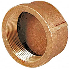 Merit Brass - Class 125, 2" Internal Pipe, Lead Free Brass End Cap - FNPT - Benchmark Tooling