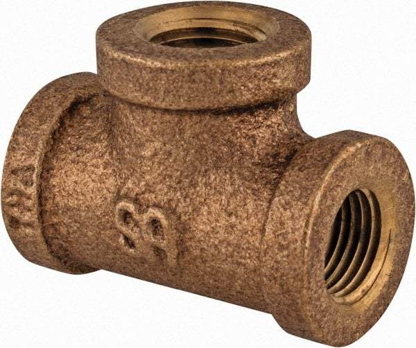 Merit Brass - Class 125, 1/4" Internal Pipe, Lead Free Brass Tee - FNPT x FNPT x FNPT - Benchmark Tooling