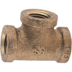 Merit Brass - Class 125, 1/4" Internal Pipe, Brass Tee - FNPT x FNPT x FNPT - Benchmark Tooling