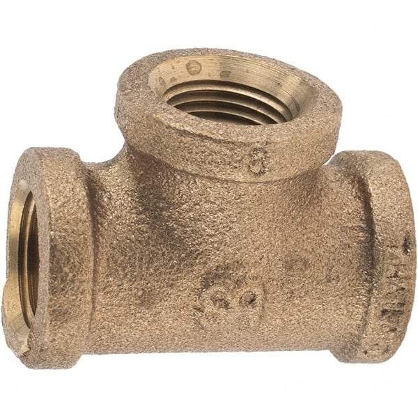 Merit Brass - Class 125, 3/8" Internal Pipe, Brass Tee - FNPT x FNPT x FNPT - Benchmark Tooling