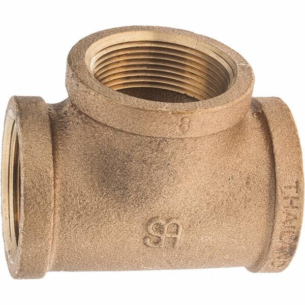 Merit Brass - Class 125, 1-1/2" Internal Pipe, Brass Tee - FNPT x FNPT x FNPT - Benchmark Tooling
