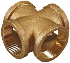 Merit Brass - Class 125, 1/4" Internal Pipe, Lead Free Brass Cross - FNPT - Benchmark Tooling