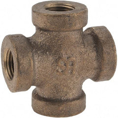 Merit Brass - Class 125, 1/8" Internal Pipe, Brass Cross - All FNPT - Benchmark Tooling