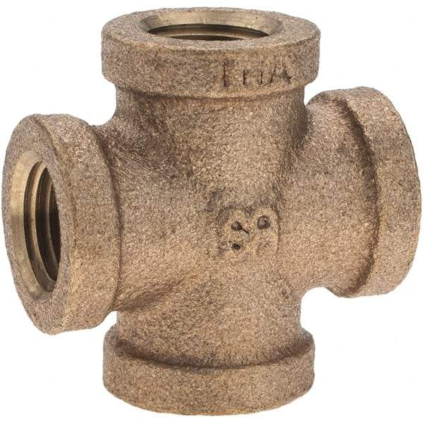 Merit Brass - Class 125, 1/4" Internal Pipe, Brass Cross - All FNPT - Benchmark Tooling
