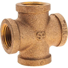 Merit Brass - Class 125, 1/2" Internal Pipe, Brass Cross - All FNPT - Benchmark Tooling