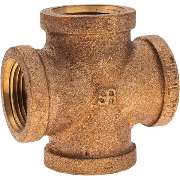 Merit Brass - Class 125, 3/4" Internal Pipe, Brass Cross - All FNPT - Benchmark Tooling