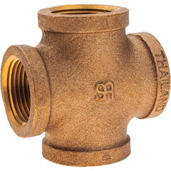 Merit Brass - Class 125, 1" Internal Pipe, Brass Cross - All FNPT - Benchmark Tooling