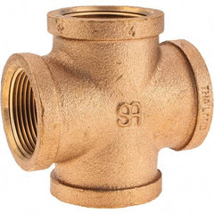 Merit Brass - Class 125, 1-1/4" Internal Pipe, Brass Cross - All FNPT - Benchmark Tooling