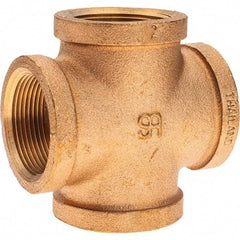 Merit Brass - Class 125, 1-1/2" Internal Pipe, Brass Cross - All FNPT - Benchmark Tooling