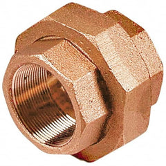 Merit Brass - Class 125, 1-1/4" Internal Pipe, Lead Free Brass Union - FNPT x FNPT - Benchmark Tooling