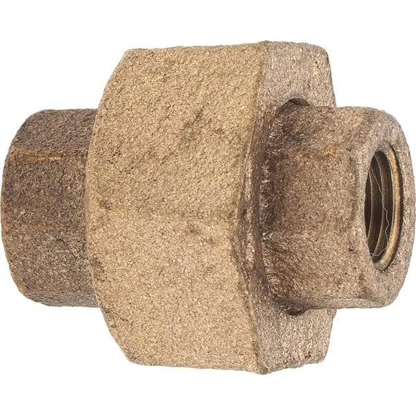 Merit Brass - Class 125, 1/8" Internal Pipe, Brass Union - FNPT x FNPT - Benchmark Tooling