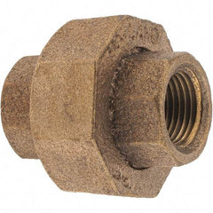 Merit Brass - Class 125, 3/8" Internal Pipe, Brass Union - FNPT x FNPT - Benchmark Tooling
