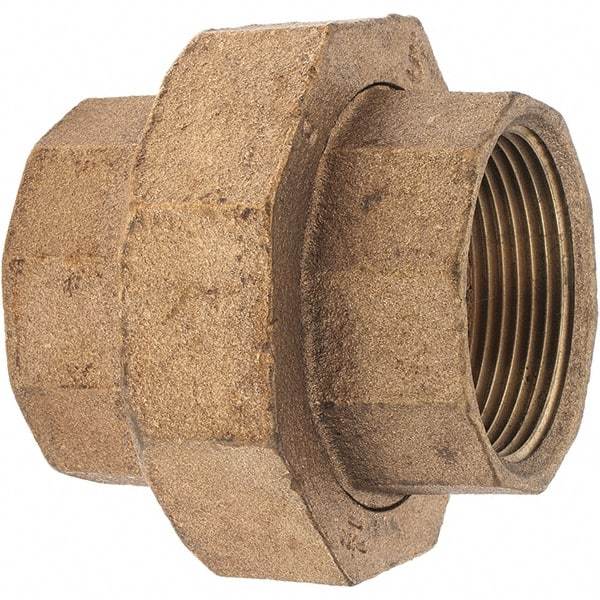 Merit Brass - Class 125, 1-1/2" Internal Pipe, Brass Union - FNPT x FNPT - Benchmark Tooling