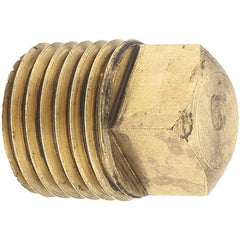 Merit Brass - Class 125, 1/4" Internal Pipe, Brass Square Head Plug - MNPT - Benchmark Tooling