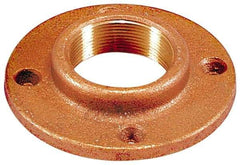 Merit Brass - 1-1/4" Pipe, 4-3/8" OD, 13/16" Hub Length, Brass & Chrome Plated, Companion Pipe Flange - 3-1/2" Across Bolt Hole Centers, 5/8" Bolt Hole, Class 125 - Benchmark Tooling