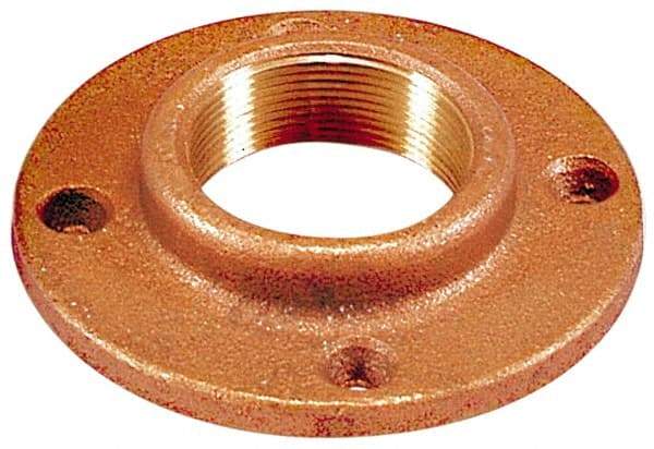 Merit Brass - 1-1/4" Pipe, 4-5/8" OD, 13/16" Hub Length, Brass & Chrome Plated, Companion Pipe Flange - 3-1/2" Across Bolt Hole Centers, 5/8" Bolt Hole, Class 125 - Benchmark Tooling