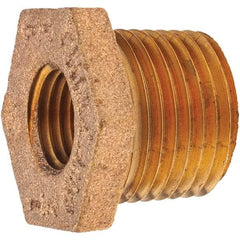 Merit Brass - Class 125, 1/2 x 1/4" Internal Pipe, Brass Hex Bushing - MNPT x FNPT - Benchmark Tooling