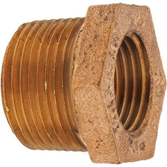 Merit Brass - Class 125, 3/4 x 1/2" Internal Pipe, Brass Hex Bushing - MNPT x FNPT - Benchmark Tooling