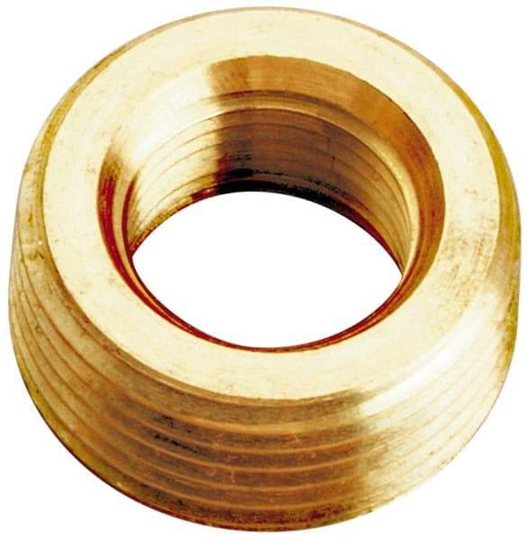 Merit Brass - Class 125, 3/8 x 1/4" Internal Pipe, Lead Free Brass Face Bushing - MNPT x FNPT - Benchmark Tooling