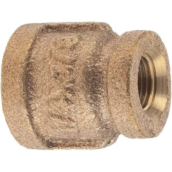 Merit Brass - Class 125, 1/4 x 1/8" Internal Pipe, Brass Reducing Coupling - FNPT x FNPT - Benchmark Tooling