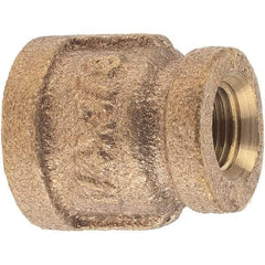 Merit Brass - Class 125, 1/4 x 1/8" Internal Pipe, Brass Reducing Coupling - FNPT x FNPT - Benchmark Tooling