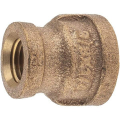 Merit Brass - Class 125, 3/8 x 1/4" Internal Pipe, Brass Reducing Coupling - FNPT x FNPT - Benchmark Tooling