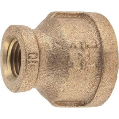 Merit Brass - Class 125, 1/2 x 1/4" Internal Pipe, Brass Reducing Coupling - FNPT x FNPT - Benchmark Tooling