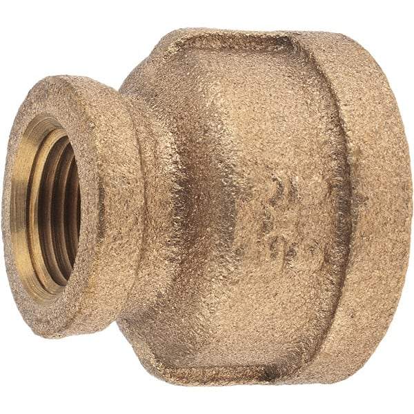 Merit Brass - Class 125, 3/4 x 3/8" Internal Pipe, Brass Reducing Coupling - FNPT x FNPT - Benchmark Tooling