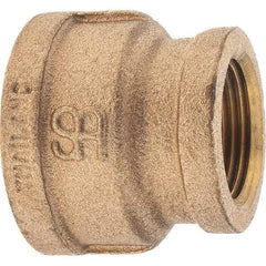 Merit Brass - Class 125, 1-1/4 x 1" Internal Pipe, Brass Reducing Coupling - FNPT x FNPT - Benchmark Tooling