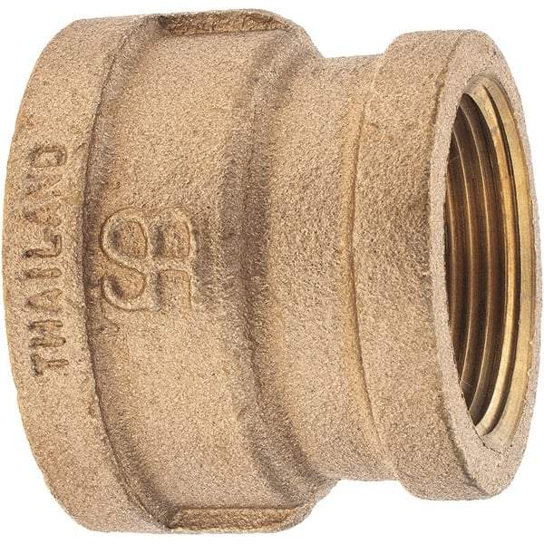 Merit Brass - Class 125, 1-1/2 x 1-1/4" Internal Pipe, Brass Reducing Coupling - FNPT x FNPT - Benchmark Tooling