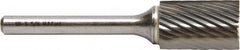 M.A. Ford - 2.4mm Cut Diam, 3mm Shank Diam, Cylinder with End Cut Head Fine Cut Burr - Carbide, End Cut End, 11.1mm LOC, 38mm OAL - Benchmark Tooling