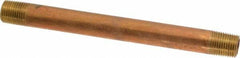 Merit Brass - 4" Long, 1/8" Pipe Threaded Brass Pipe Nipple - NPT Thread, Red Brass - Benchmark Tooling