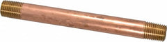 Merit Brass - 5" Long, 1/4" Pipe Threaded Brass Pipe Nipple - NPT Thread, Red Brass - Benchmark Tooling