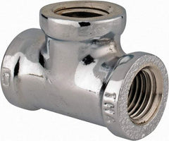 Merit Brass - Class 125, 1/4" Internal Pipe, Red Brass & Chrome Tee - FNPT x FNPT - Benchmark Tooling