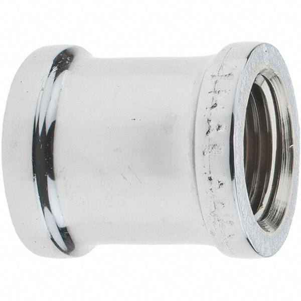 Merit Brass - Class 125, 1/2" Internal Pipe, Red Brass & Chrome Coupling - FNPT x FNPT - Benchmark Tooling