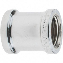 Merit Brass - Class 125, 1/2" Internal Pipe, Red Brass & Chrome Coupling - FNPT x FNPT - Benchmark Tooling