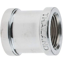 Merit Brass - Class 125, 3/4" Internal Pipe, Red Brass & Chrome Coupling - FNPT x FNPT - Benchmark Tooling