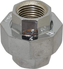 Merit Brass - Class 125, 1/2" Internal Pipe, Red Brass & Chrome Union - FNPT x FNPT - Benchmark Tooling